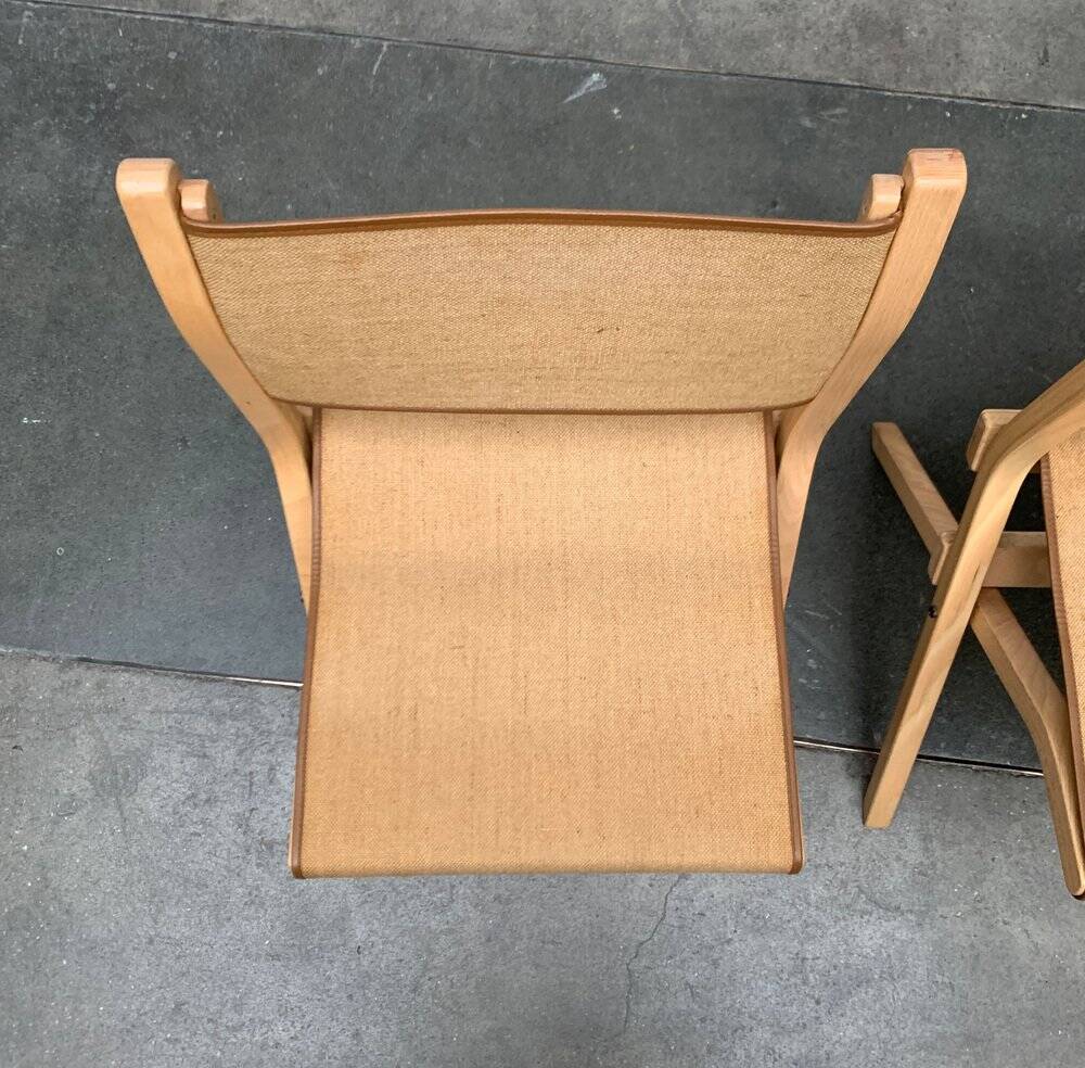Vintage Italian folding chairs by Ilmari Tapiovaara for Olivo Italy, set of 3.