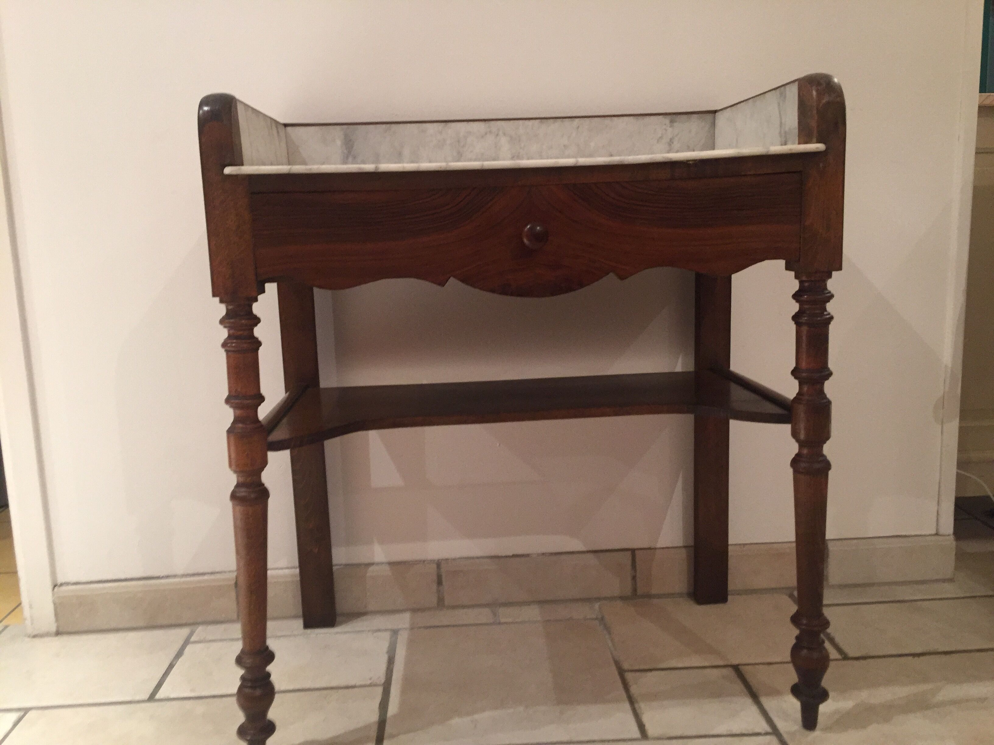 Dressing table with marble