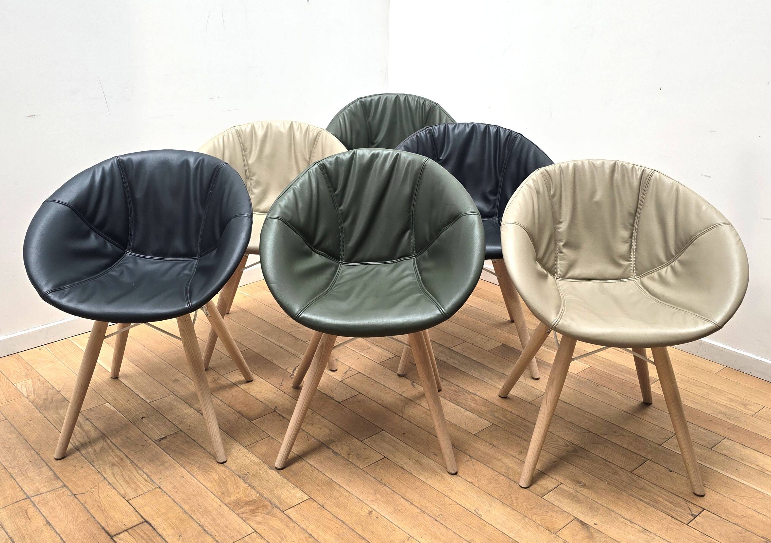 Suite de 6 fauteuils Gliss Wood 904, Pedrali