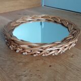 Miroir rond rotin osier 18cm