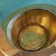 Champagne bucket hat in gilded brass