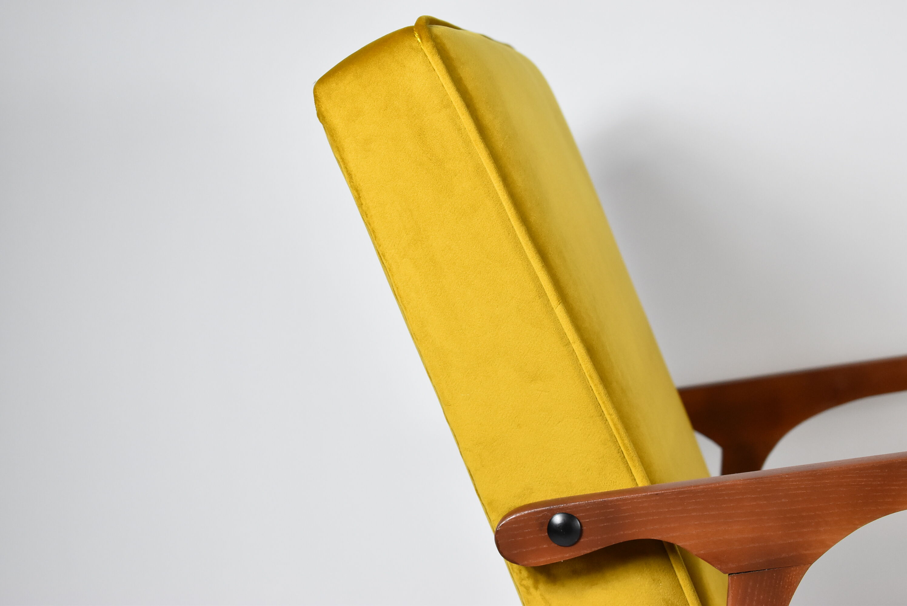Velvet armchair model 04-b, 1970s, yellow fabric