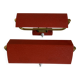 Pair of swivelling modernist wall lights in red sheet metal, 1950s.
