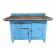 Établi industriel bleu vif | Îlot de cuisine ou cuisine extérieure
