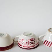 Set of 4 mismatched coffee cups digoin sarreguemines and badonviller pink 1930-191940