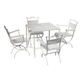 Garden set Maison Jansen in wrought iron 1960
