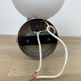 Wall lamp opaline globe aluminum 70s space age
