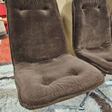 Pair of vintage velvet armchair chair 1970"
