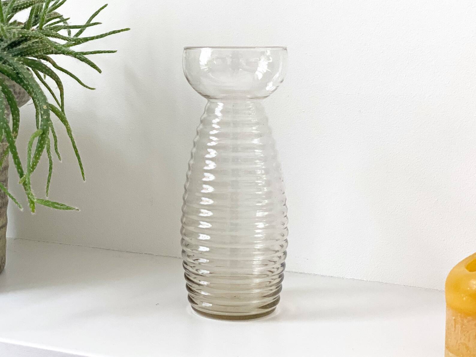 Verres En Verre Nervuré 30cl - Lot De 4, Design Vintage Ondulé, Borosilicate, Micro-ondable