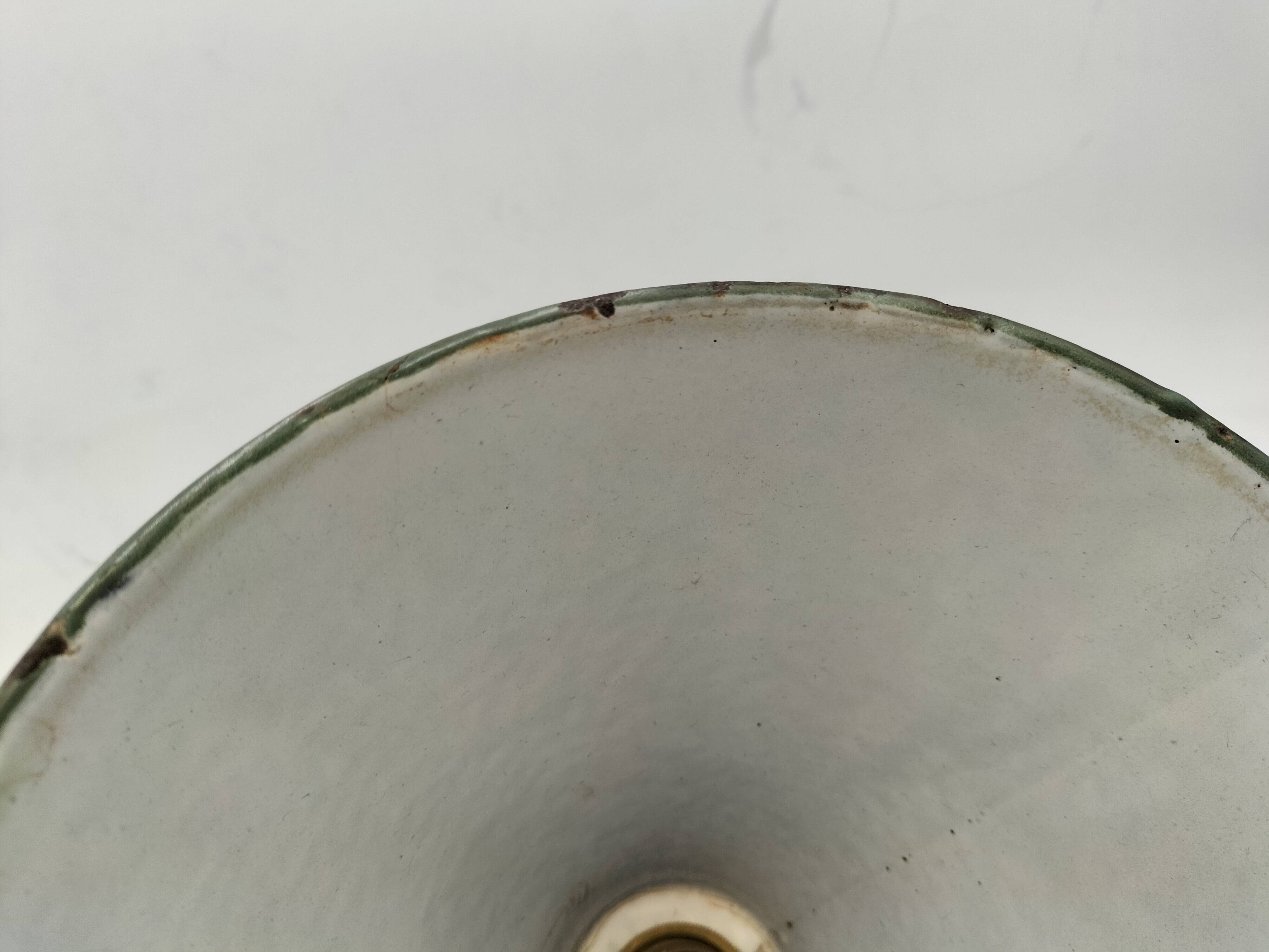 Enamelled sheet metal cone pendants