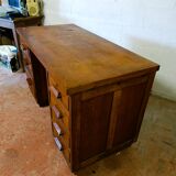 Art Nouveau oak desk and chair