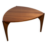 Table basse de forme inhabituelle en teck, style rétro vintage du milieu du siècle, années 1960