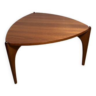 Table basse de forme inhabituelle en teck, style rétro vintage du milieu du siècle, années 1960