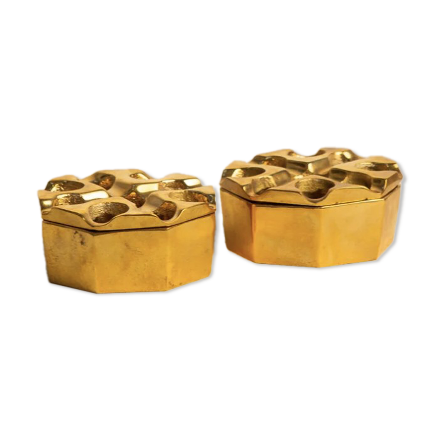 Pair of brass ashtrays by Holger Bäckström & Bo Ljungberg 70's