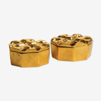 Pair of brass ashtrays by Holger Bäckström & Bo Ljungberg 70's