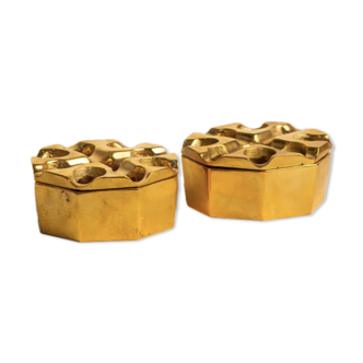 Pair of brass ashtrays by Holger Bäckström & Bo Ljungberg 70's