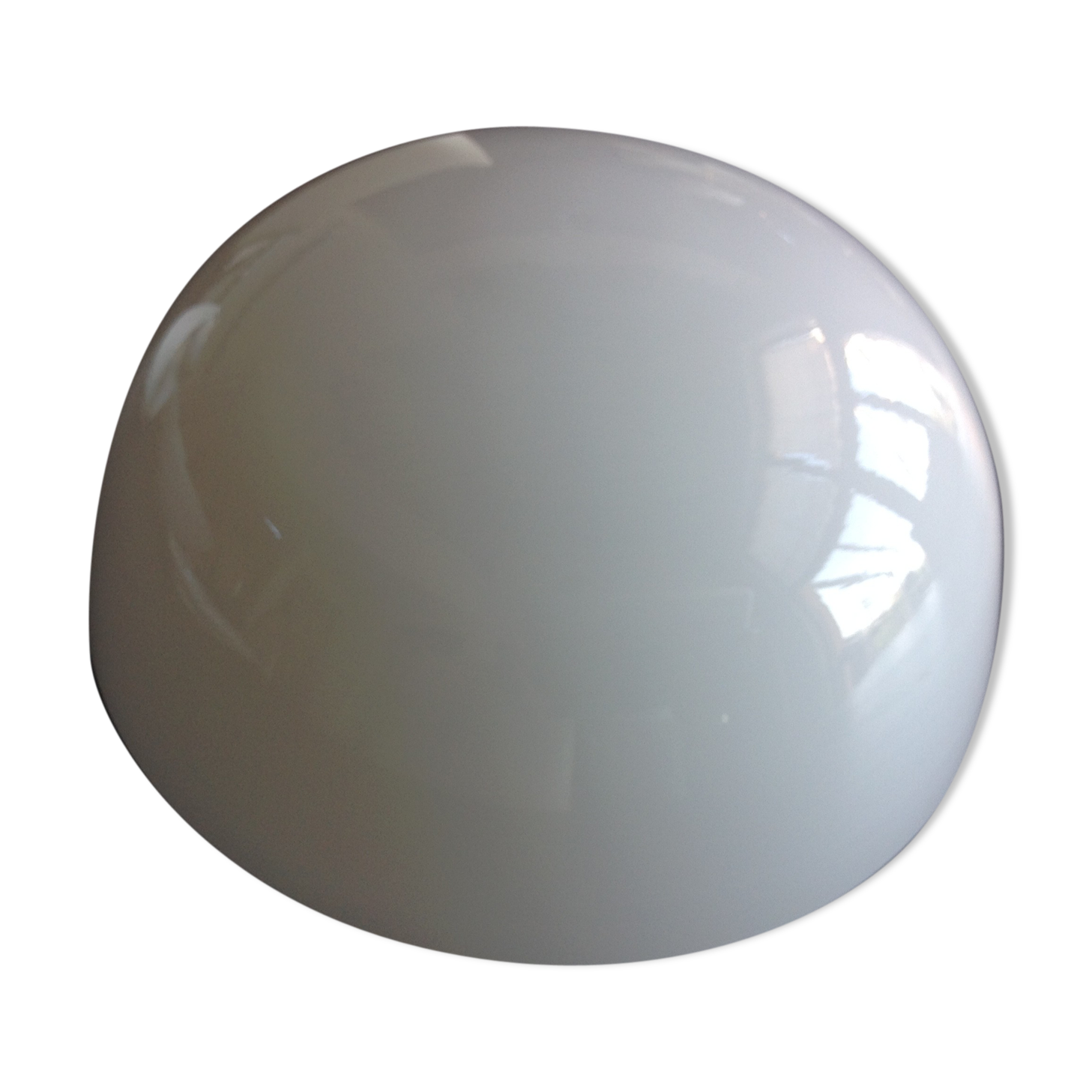 Ceiling light in opaline White half moon / 60 - 70s vintage