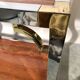 Italian rolling dessert table with two trays decorated with pink travertine
