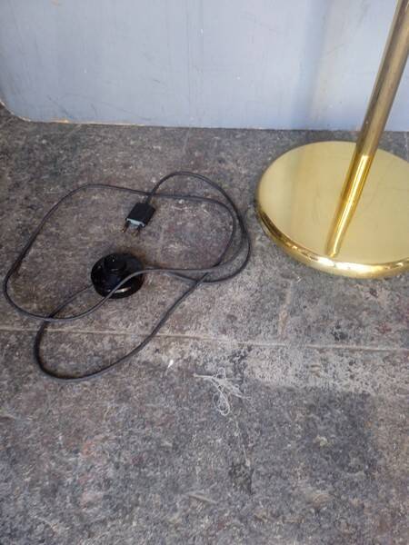 Reading floor lamp in golden brass vintage design 1970