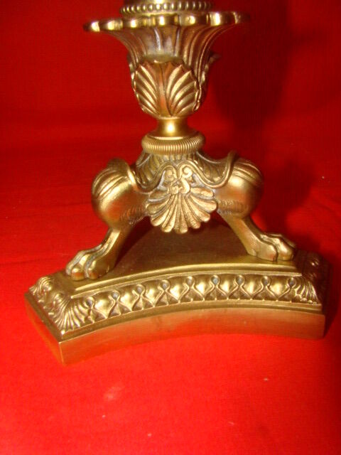 Bronze and solid brass candlestick from the "Restoration" period, electrified.