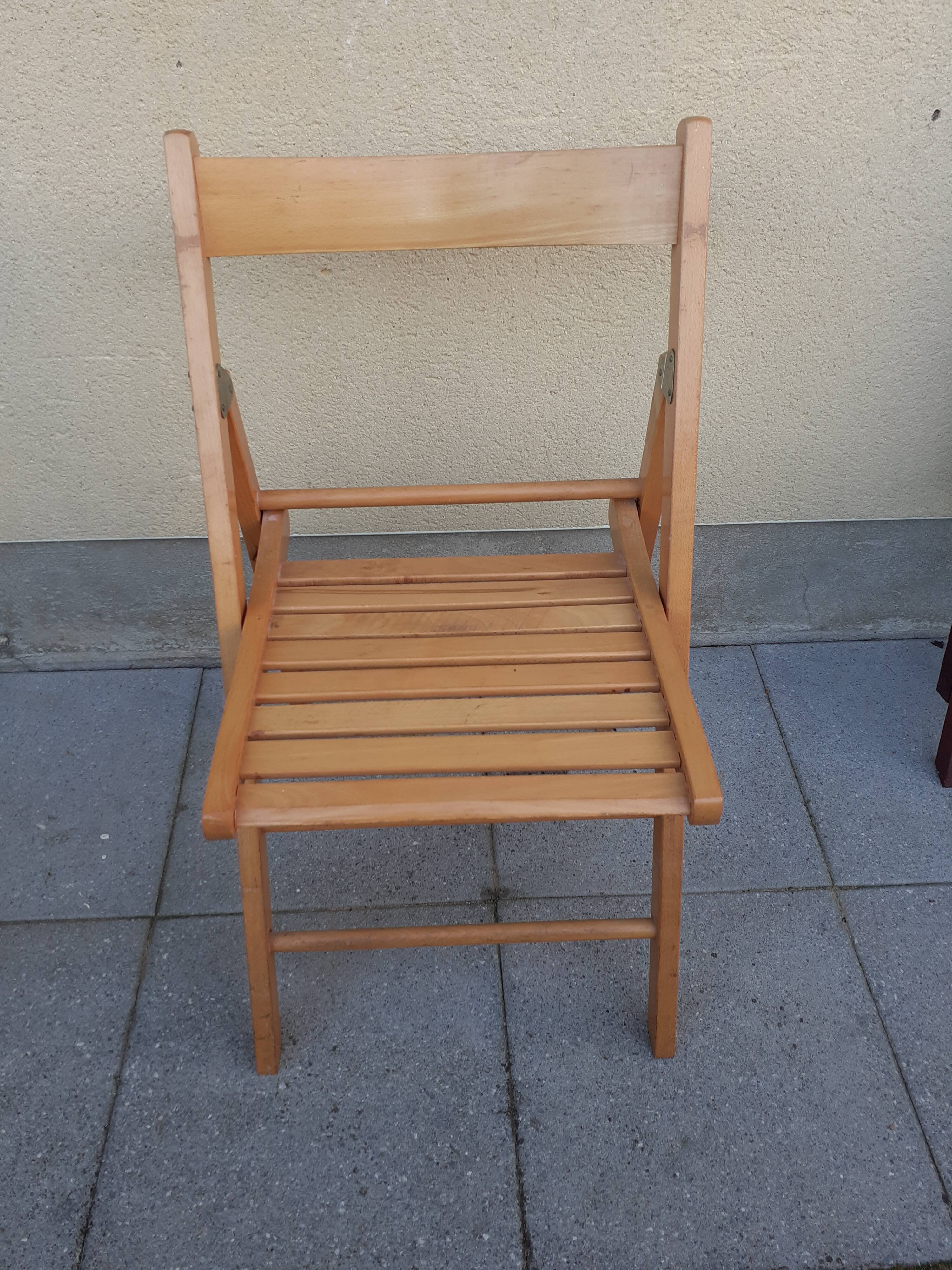 Chaise pliante bois blond