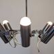 Modernist chandelier with 6 spots in chrome metal, France circa 1970.
