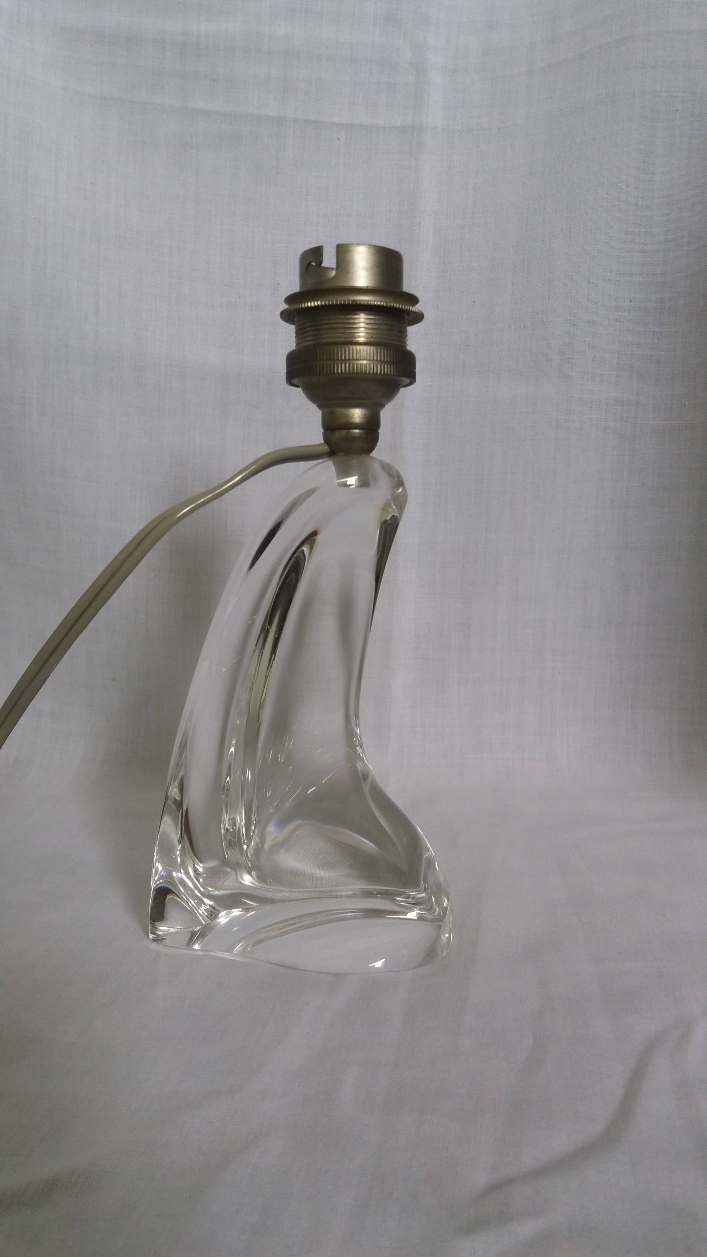 Lampe en cristal Daum France pied forme libre