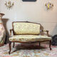 Mercie frères walnut banquette in louis xv style 19th century