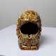 Vintage 60s-70s brown glazed ceramic Foo dog ashtray.