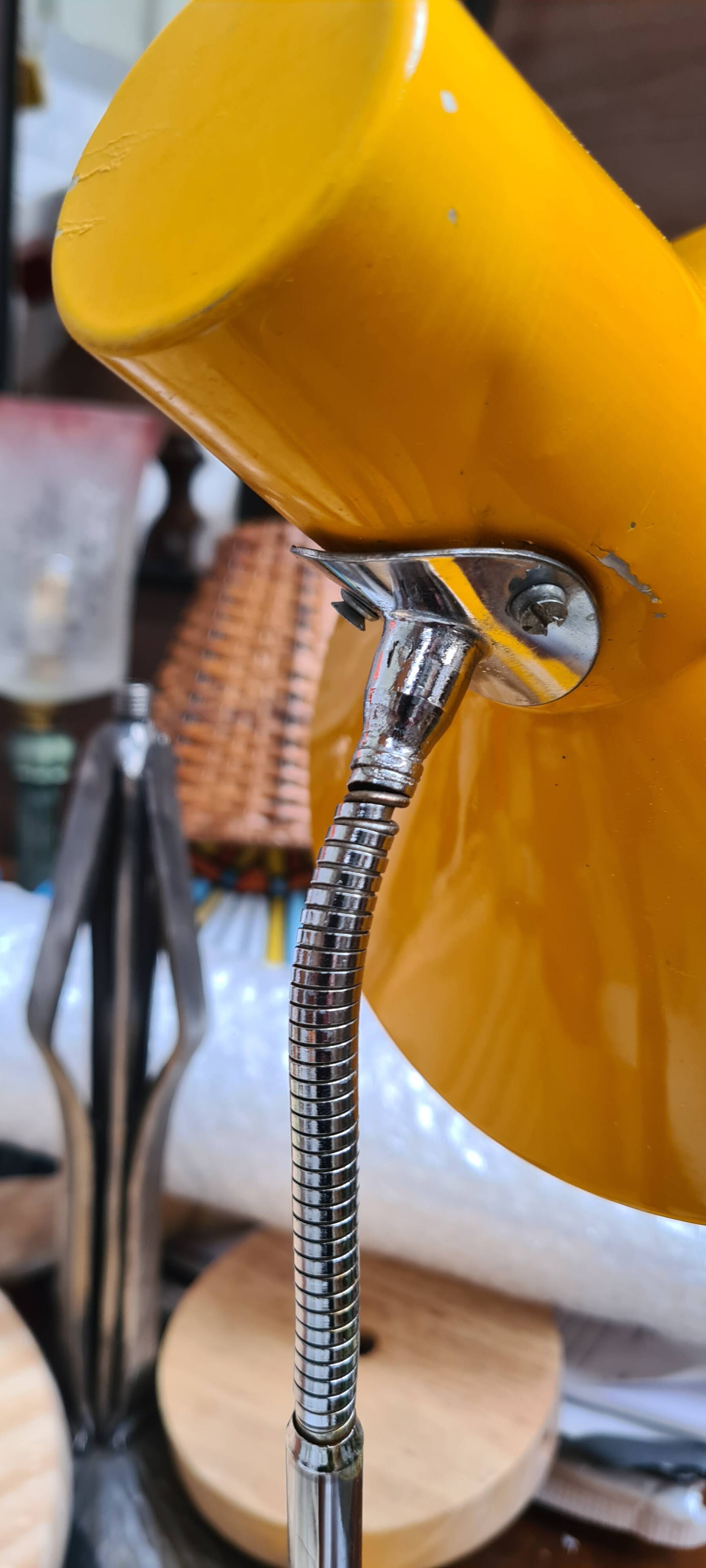 vintage 1960s yellow desk lamp with signs of use see photos 35x20