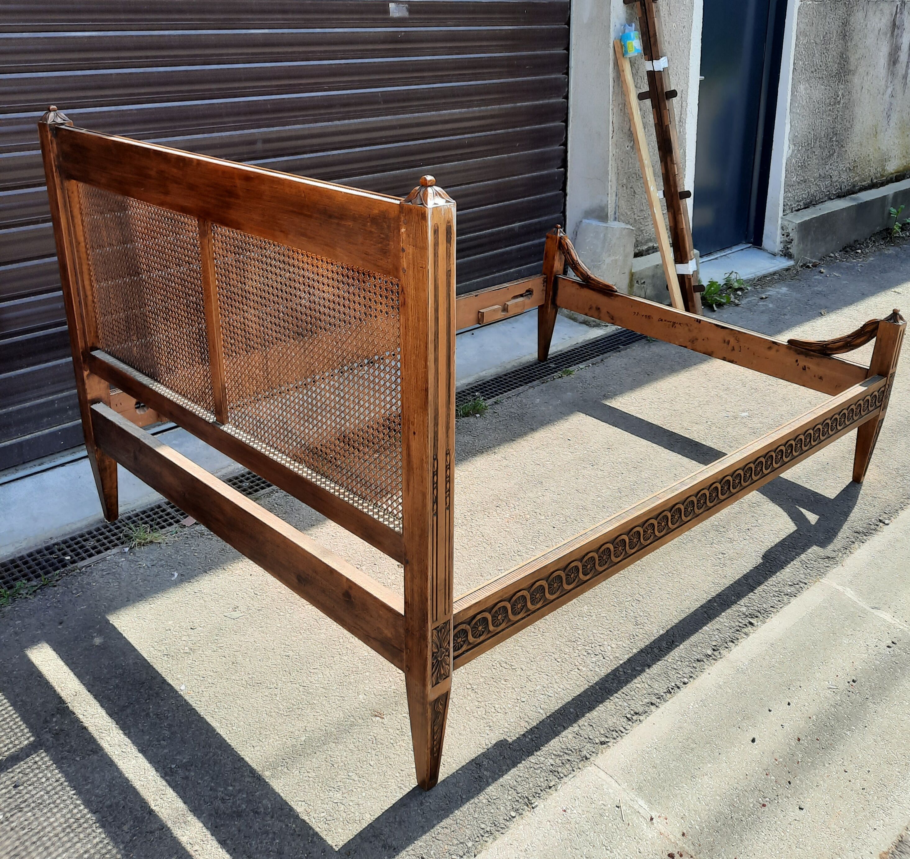 Louis XVI style cane bed