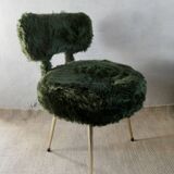 Chair and tripod stool "moumoute" by Pelfran, around 1970.
