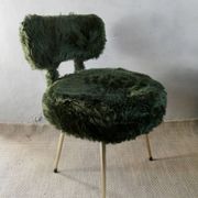 Chaise et tabouret tripode "moumoute" marque Pelfran, vers 1970