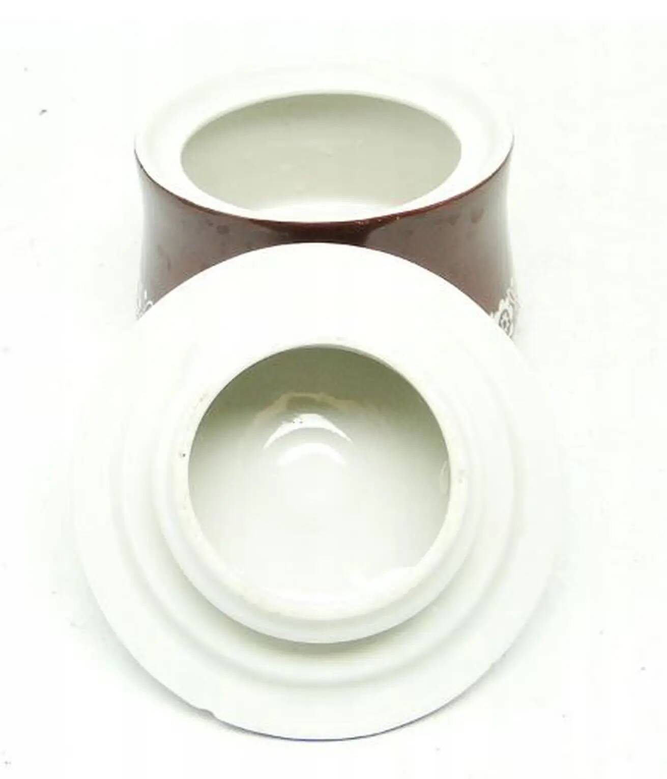 Sugar bowl, burgundy ceramic, Wałbrzych, Poland, 1960s