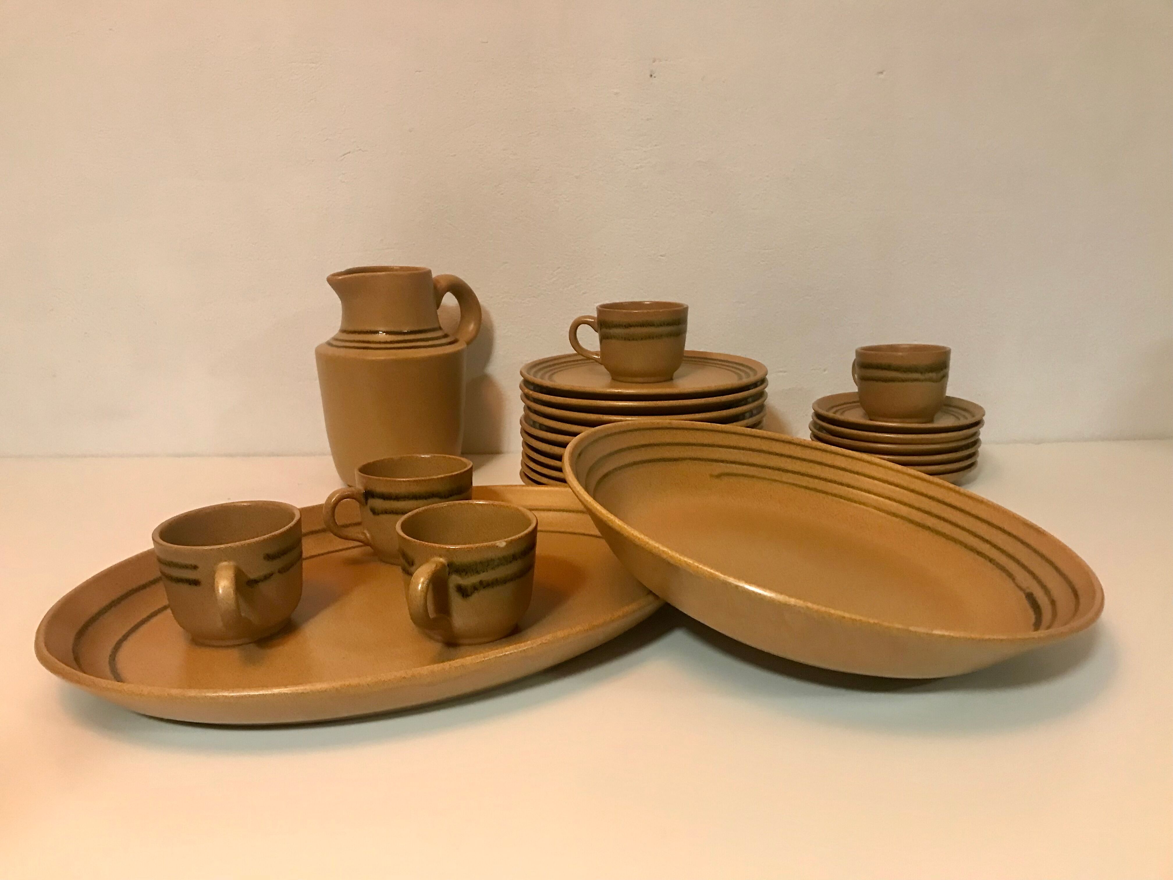 Stoneware service "Atelier d'Art" Sarreguemines France