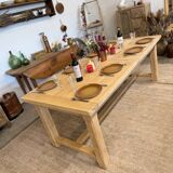 Solid oak farmhouse table with extensions