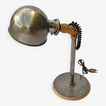 lampe à poser articulée et orientable métal et bois
