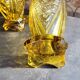 Pair of Art Deco vases in amber moulded glass