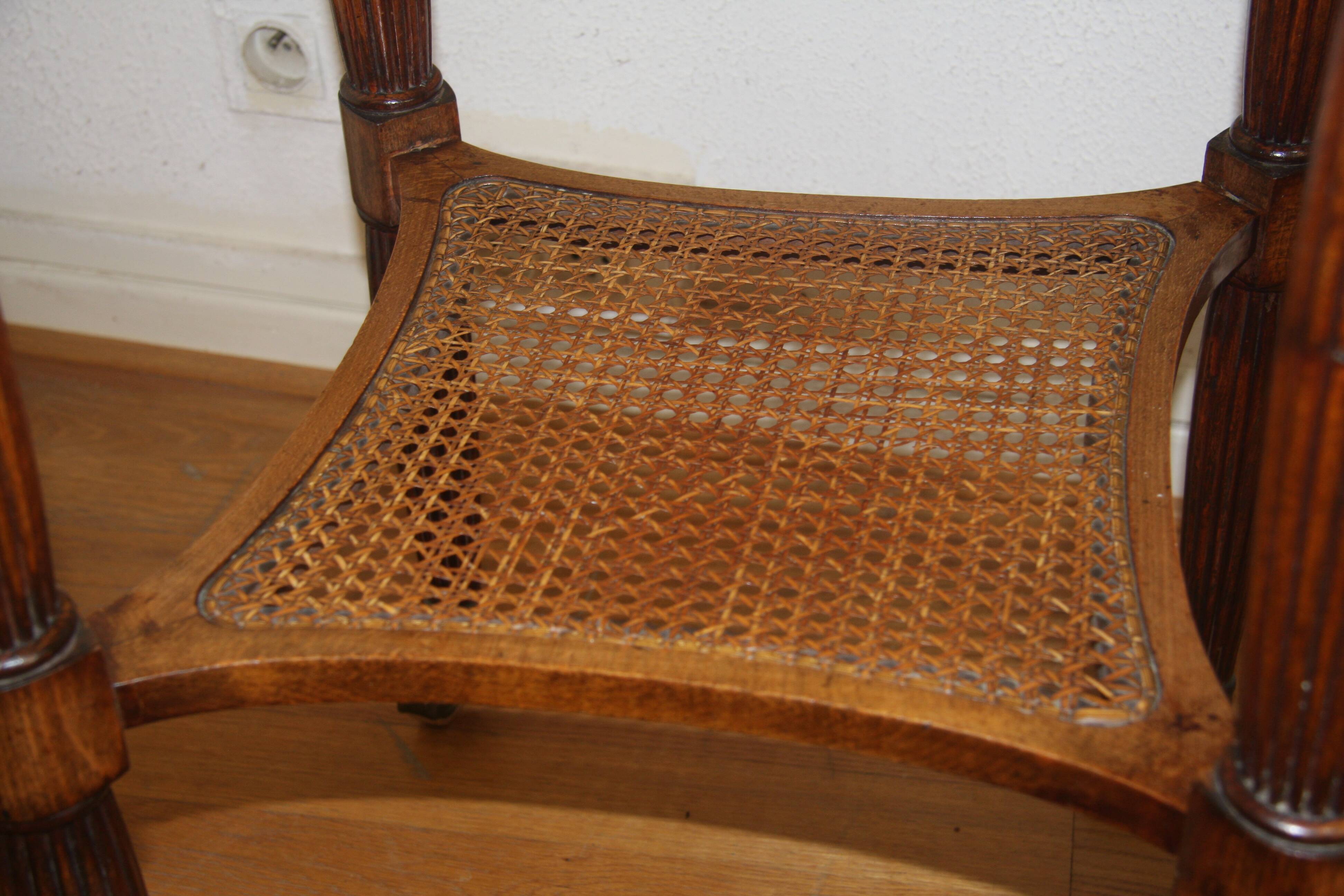 Rolling side table, Louis XVI style, with marble.