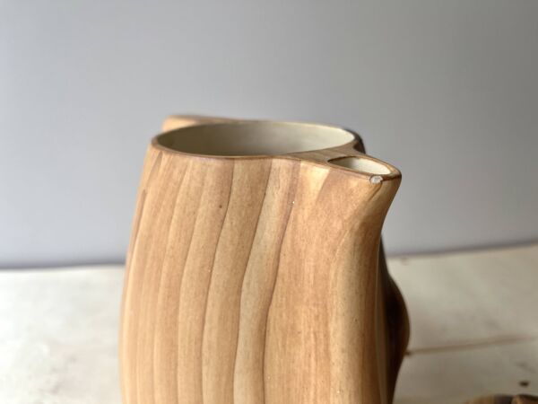 Cafetière + sucrier faux bois Grandjean Jourdan Vallauris vintage