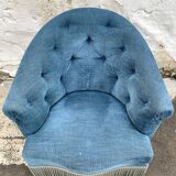 Pair of velvet toad armchairs