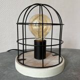 Table lamp cage marine style with filament bulb