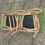 Pair of Louis Philippe walnut style chairs, reupholstered