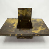 Isabelle and Richard Faure's unique patinated oxidized brass coffee table 1970