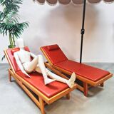 Vintage Swiss design sunbed daybed chaise longue 1950's