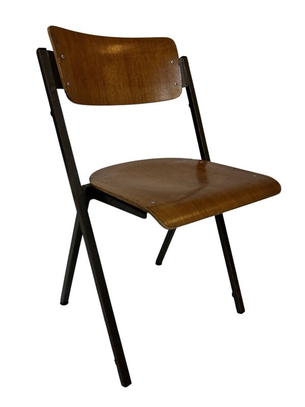 Ensemble De Quatre Chaises Compass 1960 Chaises D'école Design Néerlandais
