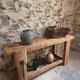 Rustic old workbench, carpenter's bench, console, washbasin unit, around 1900.