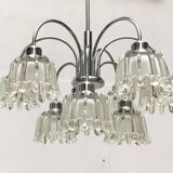 German type glass and metal chandelier 9471 by Richard Essig, 1970s.