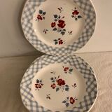 6 dessert plates made of old earthenware Digoin Sarreguemines model Bastia art deco