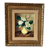 Bouquet de fleurs signé